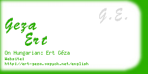 geza ert business card